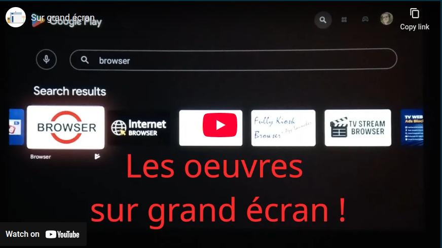 Les oeuvres sur grand écean